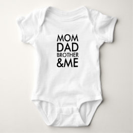 Mom Dad Brother and Me New Baby Shower Gift Baby Bodysuit