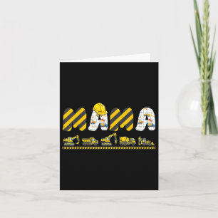 Mom Dad Construction Birthday Mama Excavator Digge Card