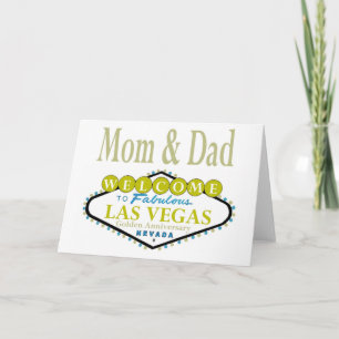 Mom & Dad Golden Las Vegas Anniversary Card