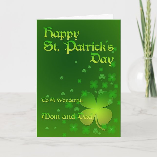Mom & Dad, Happy St Patrick's day card (Front)