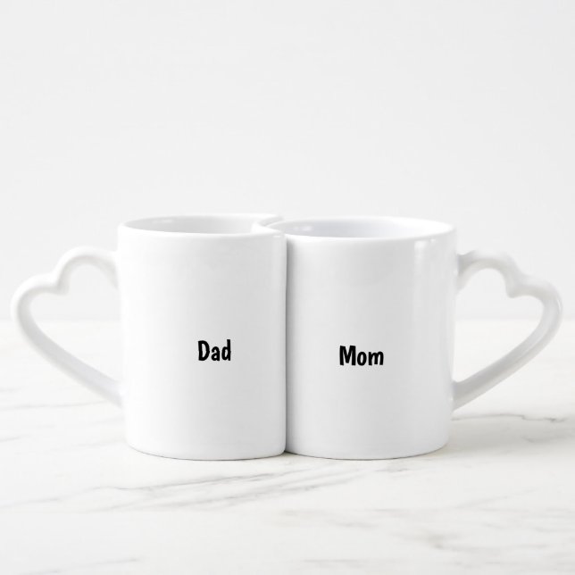 Mom Dad His and Her Tea Cup or Mugs (Back Nesting)
