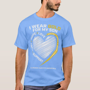 Mom Dad I Wear Gold For My Son Childhood Cancer Aw T-Shirt