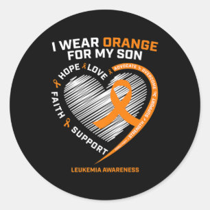 Mom Dad Leukemia Awareness Son Leukemia Awareness Classic Round Sticker