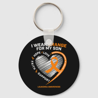 Mom Dad Leukemia Awareness  Son Leukemia Awareness Keychain