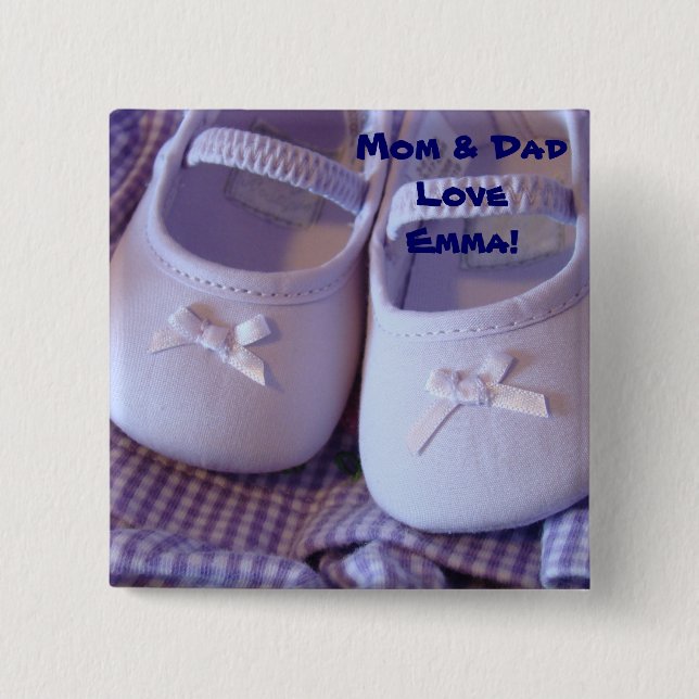 Mom & Dad love Baby Name! buttons Infant Booties (Front)