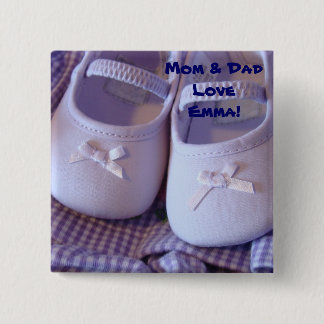 Mom & Dad love Baby Name! buttons Infant Booties