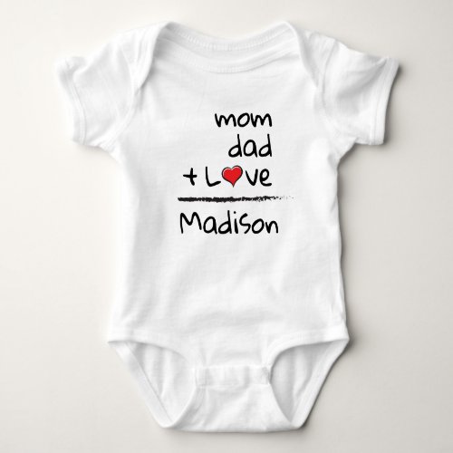 Mom Dad Love Baby Name Personalized Baby Bodysuit