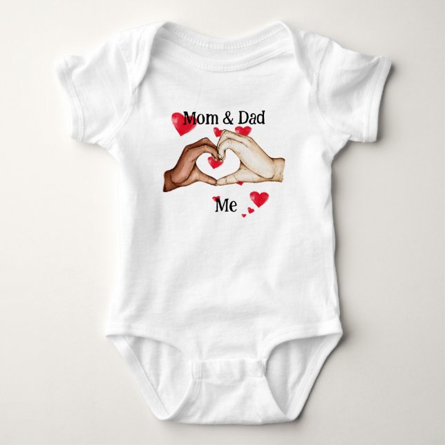 mom & dad love me baby bodysuit (Front)