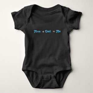 Mom + Dad = Me Black Baby Boy Bodysuit