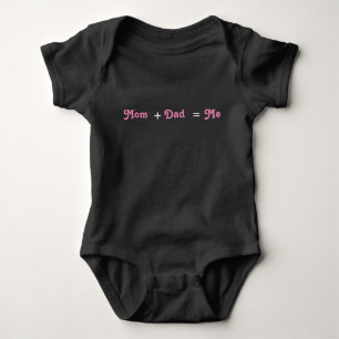 Mom + Dad = Me Black Baby Girl Bodysuit