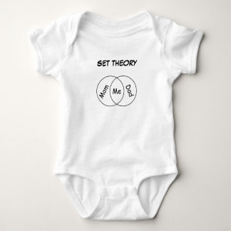 Mom Dad Me Set Theory Baby Bodysuit black letters