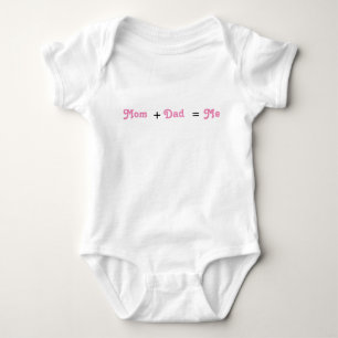Mom + Dad = Me White Baby Girl Bodysuit