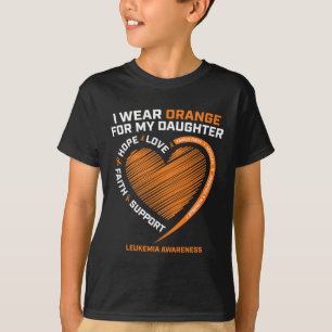 Mom Dad Men I Wear Orange For My Daughter Leukemia T-Shirt