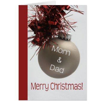 Mom & Dad Merry Christmas Card by PortoSabbiaNatale at Zazzle