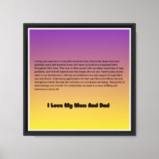 "Mom & Dad – My Forever Blessing" Canvas Print