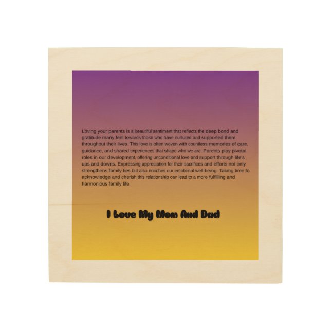 "Mom & Dad – My Forever Blessing" Wood Wall Art (Front)