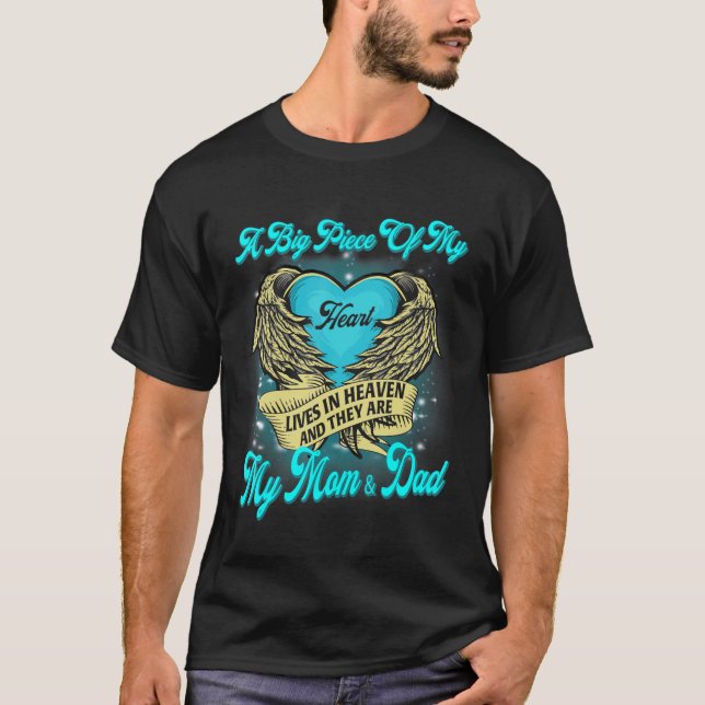 Mom & Dad My Guardian Angels Memorial Of Parents I T-Shirt (Front)