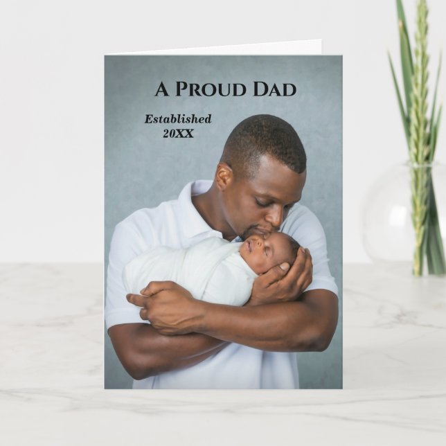 Mom Dad New Baby Photo Birth Personalize Card (Front)