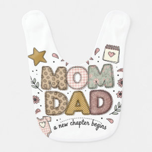 Mom Dad New Chapter Begins Cute Baby Design Bib