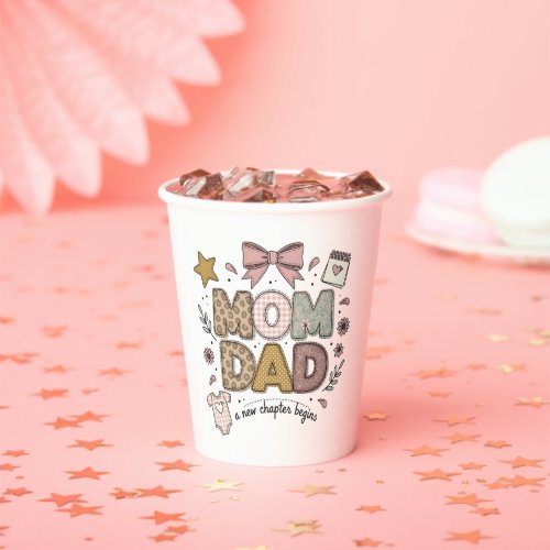 Mom Dad New Chapter Begins Cute Baby Design Paper Cups