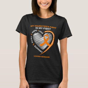 Mom Dad Orange My Daughters Fight Leukemia Cancer T-Shirt