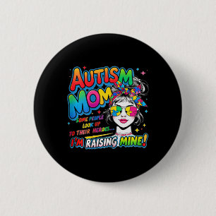 Mom Dad Parents Autism Awareness Button