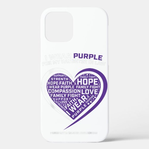 Mom Dad Purple Daughter In Law Pancreatic Cancer iPhone 12 Case