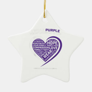 Mom Dad Purple Daughter In Law Pancreatic Cancer Ceramic Ornament