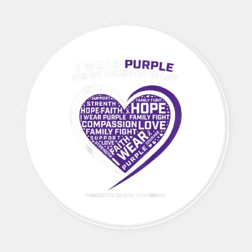 Mom Dad Purple Daughter In Law Pancreatic Cancer Coaster Set