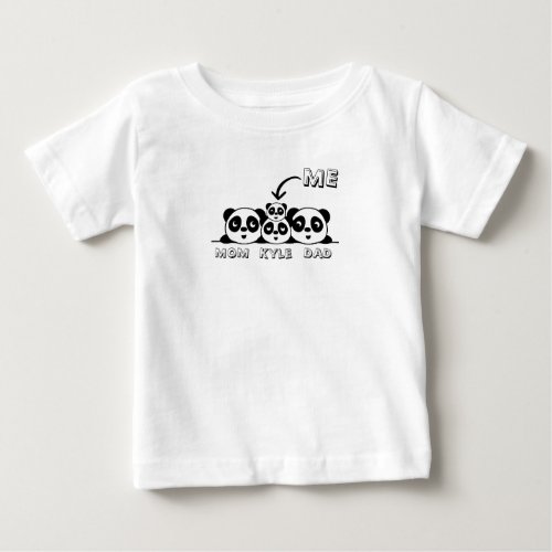 Mom Dad Sibling and Me 2 parents 2 kids Baby T_Shirt