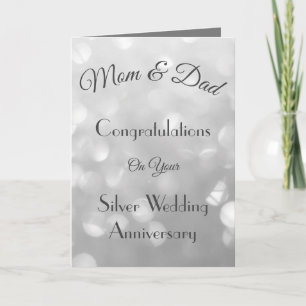 Mom & Dad Silver Anniversary Greeting Card