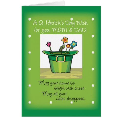 Mom  Dad St Patricks Day Hat with Flowers