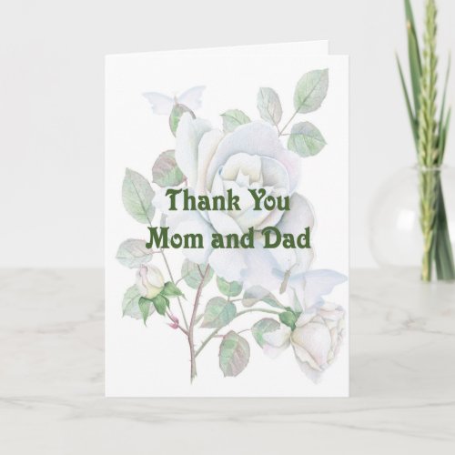 Mom  Dad Thank You Card for Helping with Wedding