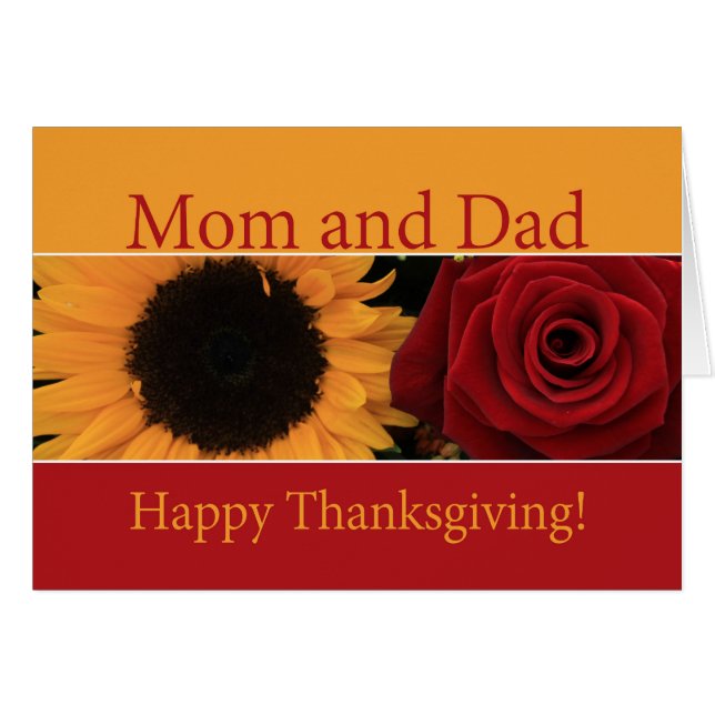 Mom & Dad   Thanksgiving Card (Front Horizontal)