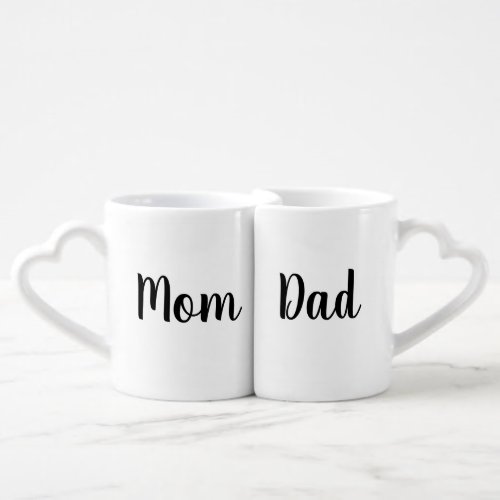 Mom Dad Valentine Calligraphy Mugs Simple modern