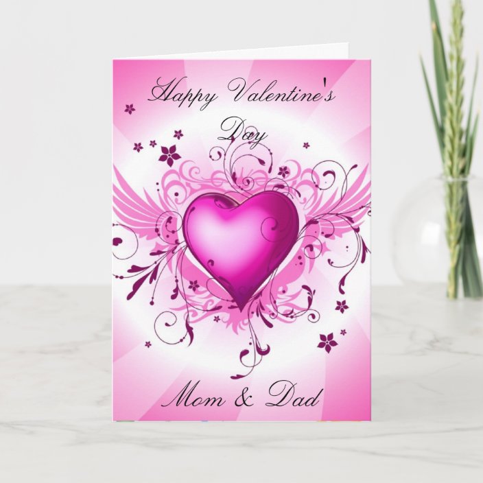 Mom &amp; dad valentine's day card | Zazzle.com