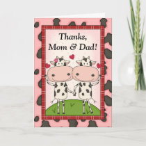 Mom & Dad You - Cows Thank You Card