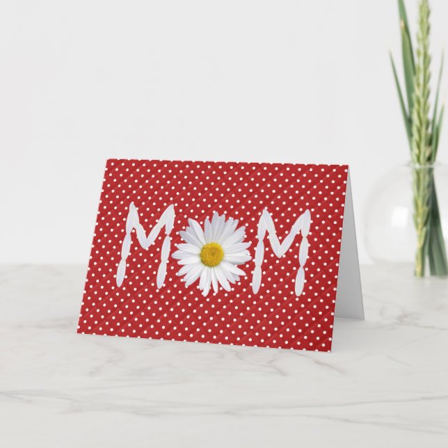 Mom Daisy on polka dots Card (Front)