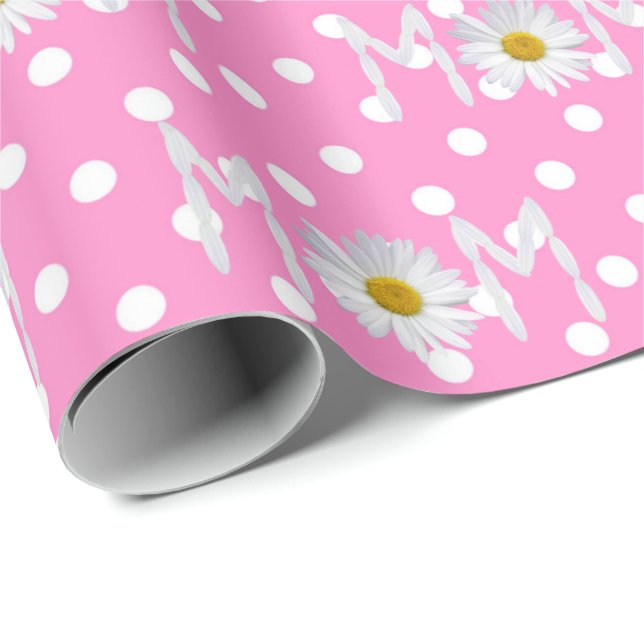 Mom Daisy On Polka Dots Wrapping Paper (Roll Corner)