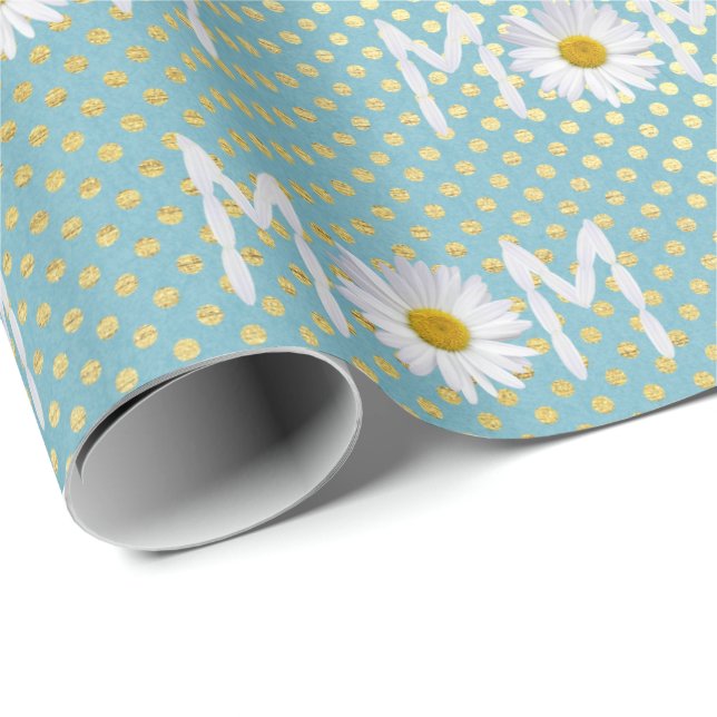 Mom Daisy On Polka Dots Wrapping Paper (Roll Corner)
