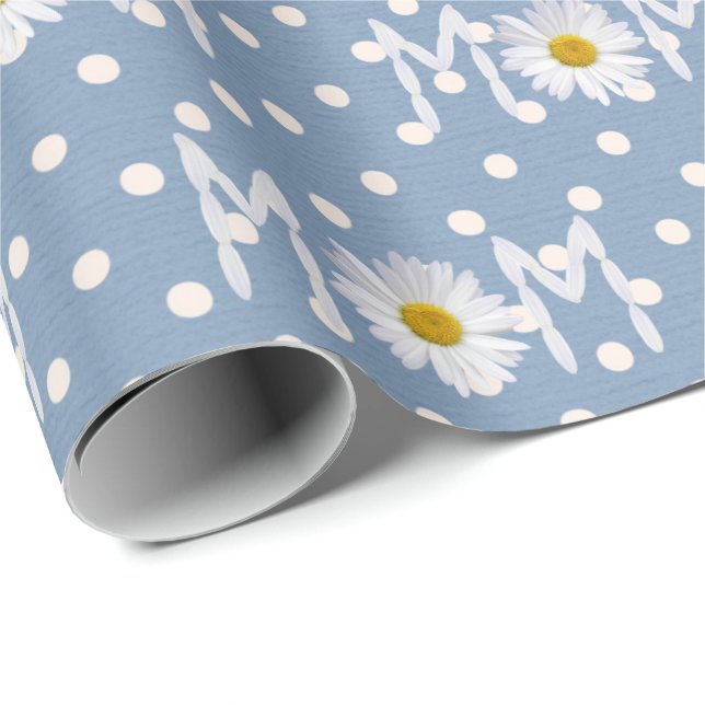 Mom Daisy On Polka Dots Wrapping Paper (Roll Corner)