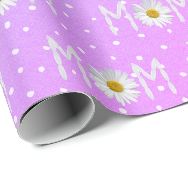 Mom Daisy On Polka Dots Wrapping Paper (Roll Corner)