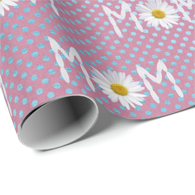 Mom Daisy On Polka Dots Wrapping Paper (Roll Corner)