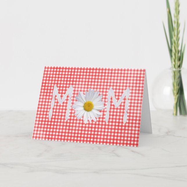 Mom Daisy on red and white gingham Card (Front)