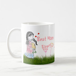 Mom & Daughter Hug Custom Coffee Mug