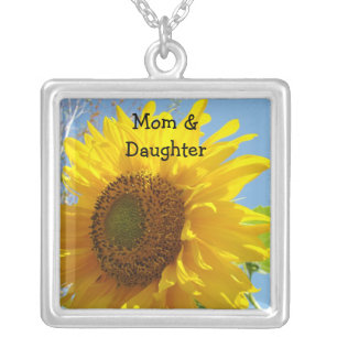 Mom & Daughter matching Necklaces Flowers