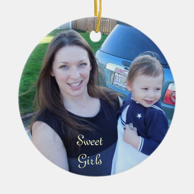 Mom Daughter Photo Ornaments Holiday Christmas (Front)