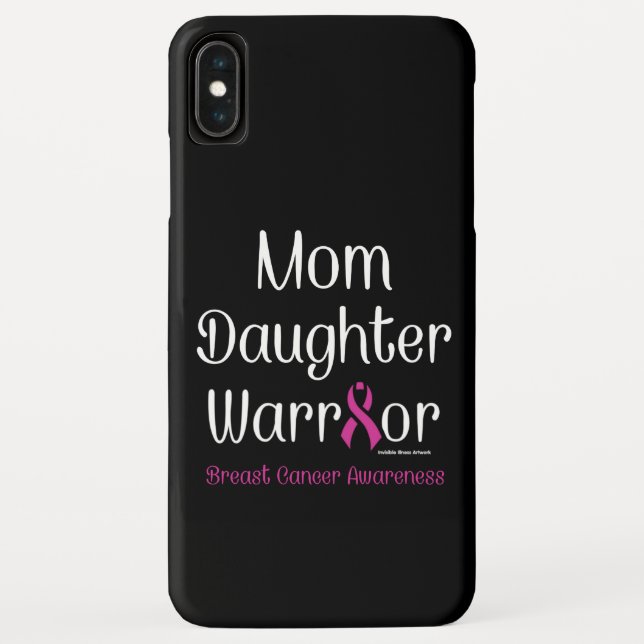 Mom Daughter Warrior...Breast Cancer Case-Mate iPhone Case (Back)