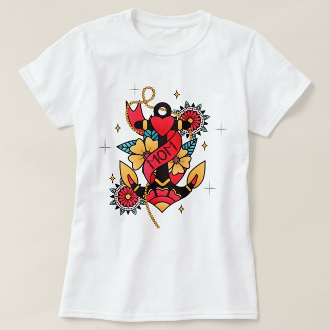 Mom Decorative Anchor "tattoo" T-Shirt (Design Front)
