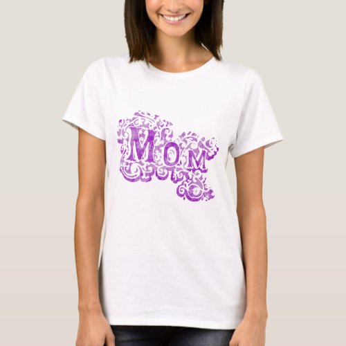 Mom decorative purple white t_shirt